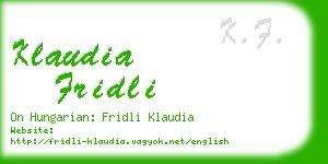 klaudia fridli business card